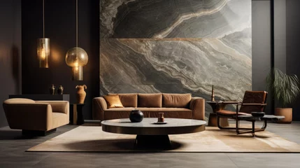 Foto op Plexiglas luxury living room with marble on the walls © jr-art