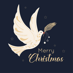 Christmas greeting card.  The card is excellent for social media posts, cards, brochures, flyers, and advertising poster templates. It is a vector illustration.