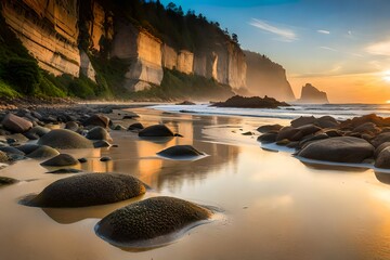 sunset over the beach