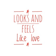 ''Totally in Love'' Concept Quote Red Illustration