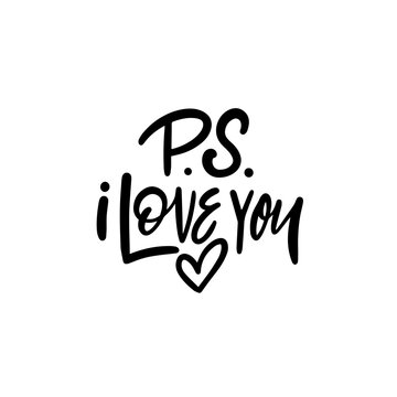 I love you text lettering phrase.