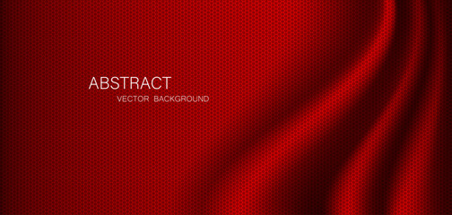 Abstract background, fabric waves or wavy lines, red silk or textiles for background. Elegant red background or dark wallpaper.	