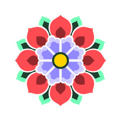 Dancheong Colored flower Korean traditional pattern.