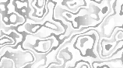 Monochrome gradient halftone dots background. Vector illustration. Big wave