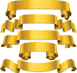 set of golden banners