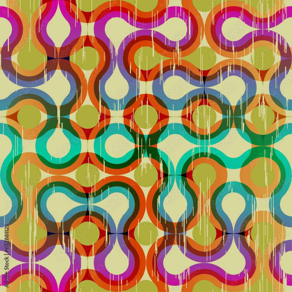 Poster geometric abstract pattern. geometric vintage risograph style. vector image.