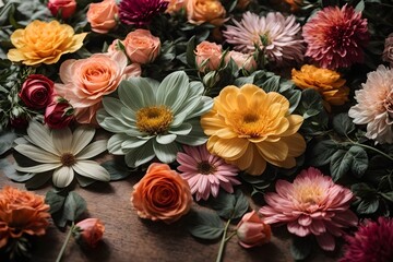 Vibrant Flower arrangement for banners, flyers, background. Generative AI