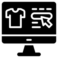 Online shopping icon vector. Simple icon in glyph style, suitable for graphic design, website and mobile app