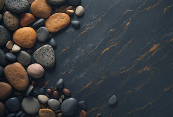Fototapeta na wymiar pebbles on the stone surface