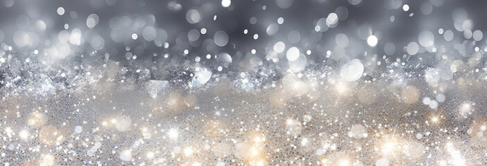 background of abstract glitter lights. silver and white. de-focused - obrazy, fototapety, plakaty