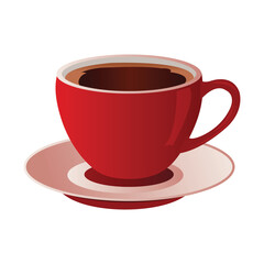 Red Coffee Cup on White Background
