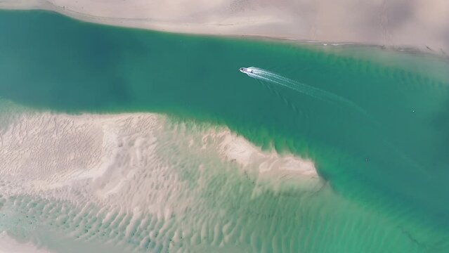 Aerial view of the Camel Estuary near Padstow, Cornwall, England
