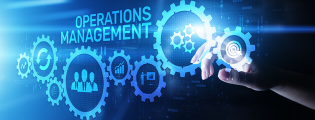 Operation management business finance concept on screen.