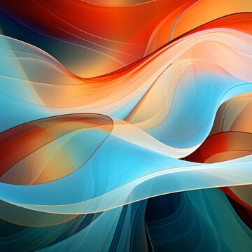 Abstract graphics waves and lines in abstract style 3d