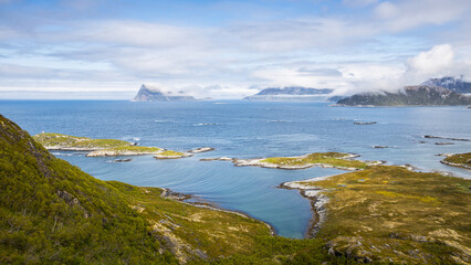 Sommarøy in Norway, idyllic tourist destination near Lofoten Islands and Senja above the arctic circle