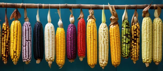 Fotobehang I couldn t resist capturing a photo of the colorful corn varieties in a small village in Quintana Roo where an farming traditions persist © AkuAku