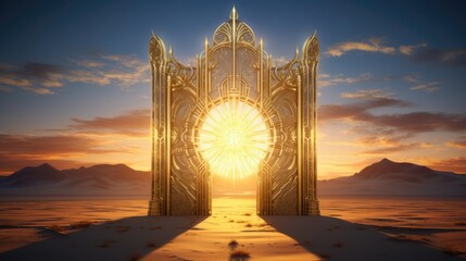 Gate to Another Universe. A Portal to Uncharted Realms and Dimensions - obrazy, fototapety, plakaty