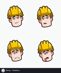 Construction Worker - Expressions - Unwell - Woozy - Variations