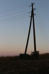 Power lines in a field