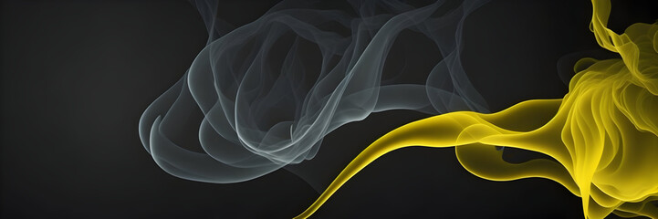 horizontal yellow smoke on a black background