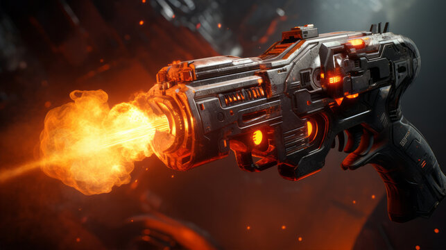 An abstract lava neon blaster