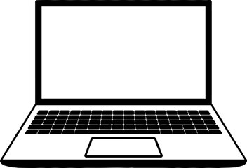 Simple laptop computer icon isolated on white background