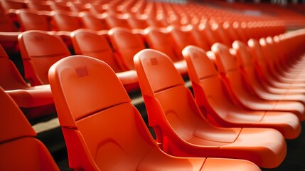 Empty row seats of stadium  - obrazy, fototapety, plakaty