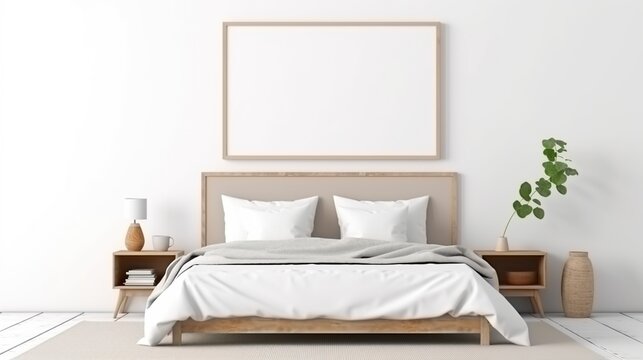 Luxury modern bedroom suite interior design concept. AI generated image