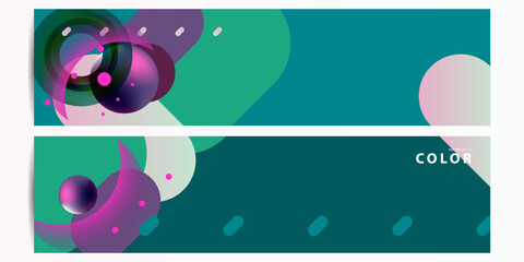 Set Blue dark Abstract 3D futuristic Holographic Surrealism abstraction backgrounds. Graphic Candy Color Palettes colors lines shapes and round shapes