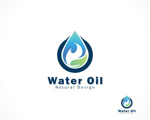 water oil logo creative nature leave fire design concept business