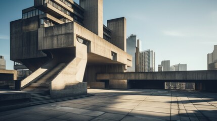 Massive Brutalist Architecture Casting Shadows on Streets
