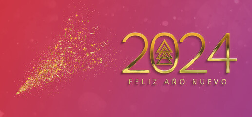 Fototapeta na wymiar Happy new year. Spanish greeting