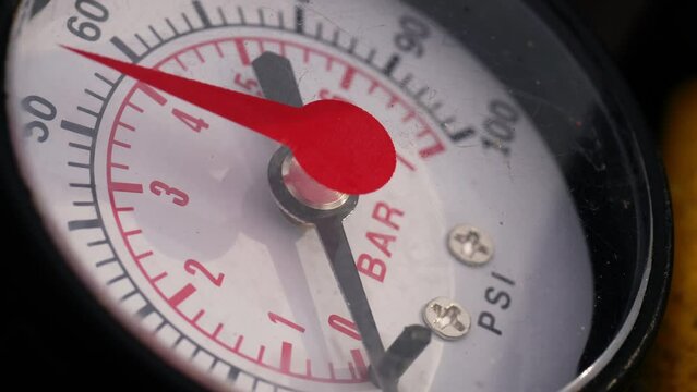 Foot pump for flat tire macro