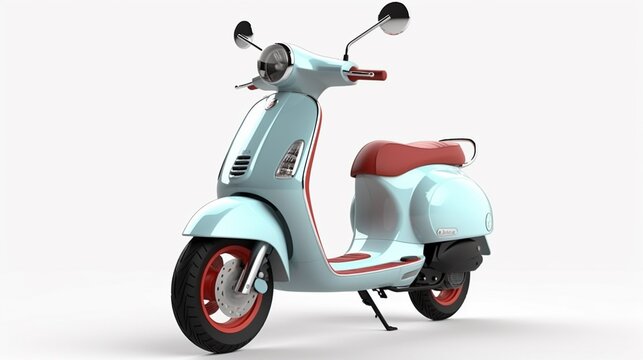 Ev scooter realistic isolated 8k white background.Generative AI