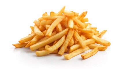 French fries isolated on white background.Generative AI