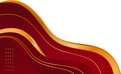 Red gold abstract curve border or red gold corner border