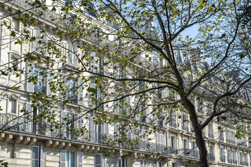 Paris, beautiful buildings, boulevard Voltaire in the 11e arrondissement of the French capital
