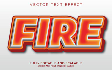 Vector FIRE 3D text effect  DESIGN