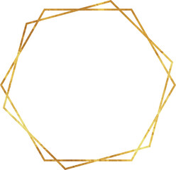 Golden geometric frames ,gold leaf paper texture photo frame, Vector design decoration pattern style.vintage and modern design.