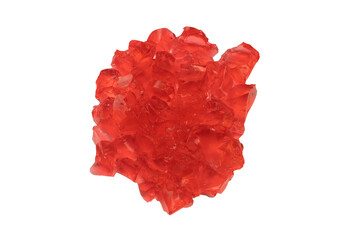 Sweet fruit jelly dessert isolated on a white background.