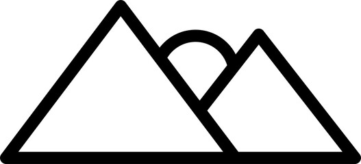 Mountain or hiking icon. Outdoor hiking concept element icon