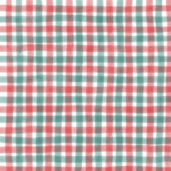 Red Green Gingham Check Hand Drawn Background