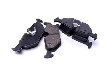 Car brake pads isolated on white