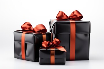 Black Friday madness: Colorful gift boxes stacked high, ready for the shopping frenzy – discounts, surprises, and savings galore