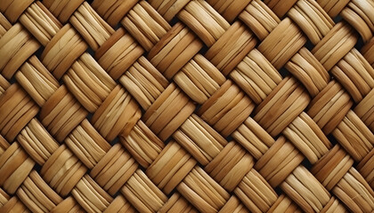Seamless Pattern of Wicker Rattan Furniture Texture, Bamboo texture
