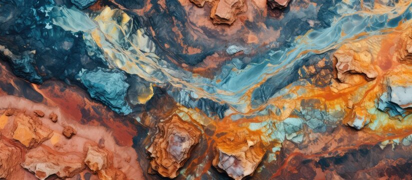 Vibrant aerial view of open pit mine in Cobar Outback Australia