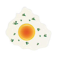 Fried Egg Isolated on White