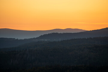 Sonnenuntergang im Nationalpark Bayerischer Wald