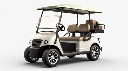 golf cart realistic isolated white background.Generative AI