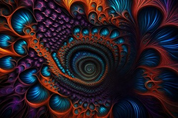 abstract fractal background with flowers 4k HD quality photo. 